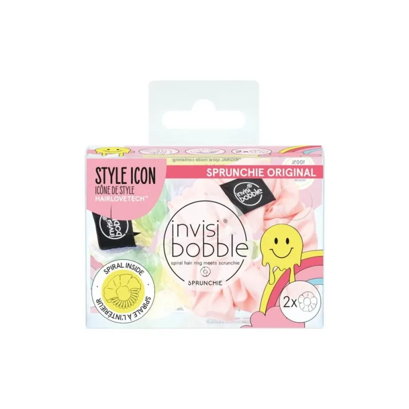 Invisibobble | Sprunchie Duo Retro Dreamin Hue-Man Love Hair Ribbons | 2pcs — preț și oferte