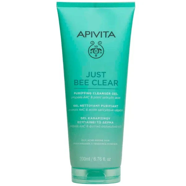 Apivita | Just Bee Clear Gel de curățare cu propolis AmC și acid salicilic pe bază de plante | 200ml — preț și oferte