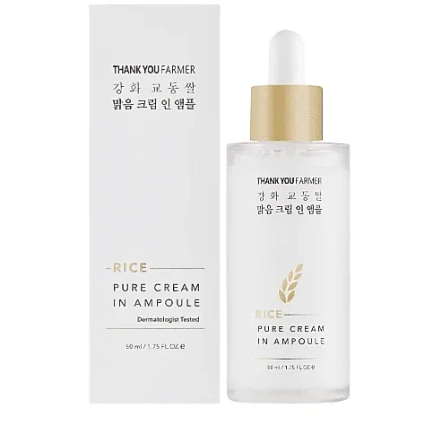 Thank You Farmer | Rice Pure Cream In Ampoule Cremă în fiolă pentru hidratare &amp; Strălucire | 50ml — preț și oferte