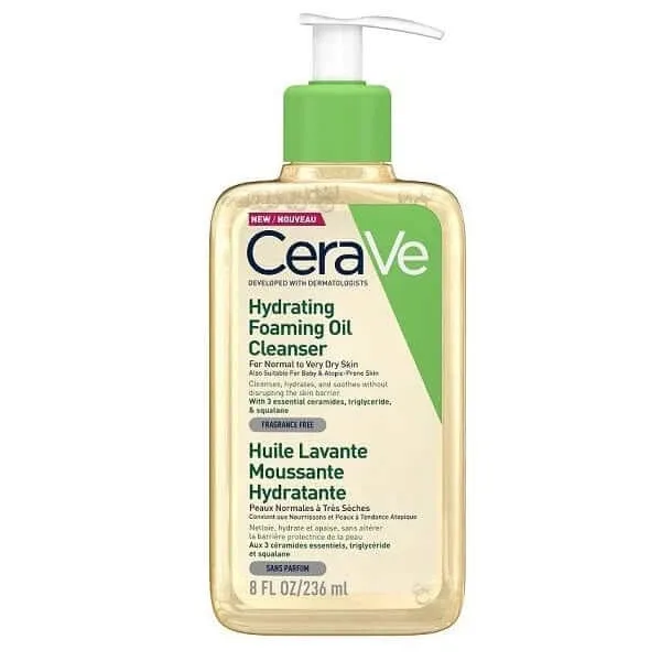 CeraVe | Hydrating Foaming Cleansing Oil Ulei de curățare cu spumă pentru piele uscată și uscată Piele sensibilă | 236ml — preț și oferte