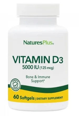 Natures Plus | Vitamina D3 5000 UI| 60softgels