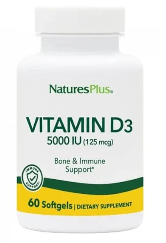 Natures Plus | Vitamina D3 5000 UI| 60softgels — preț și oferte