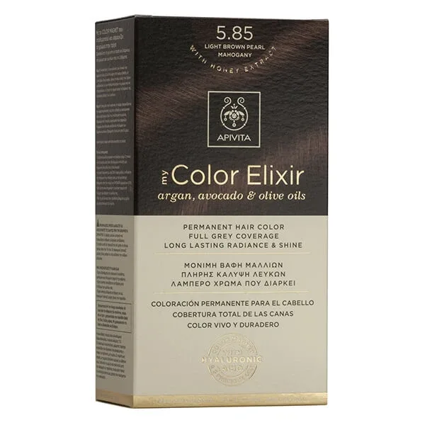 Apivita | My Color Elixir Permanent Hair Color No 5.85 Light Brown Light Pearl Mahogany | 50ml — preț și oferte