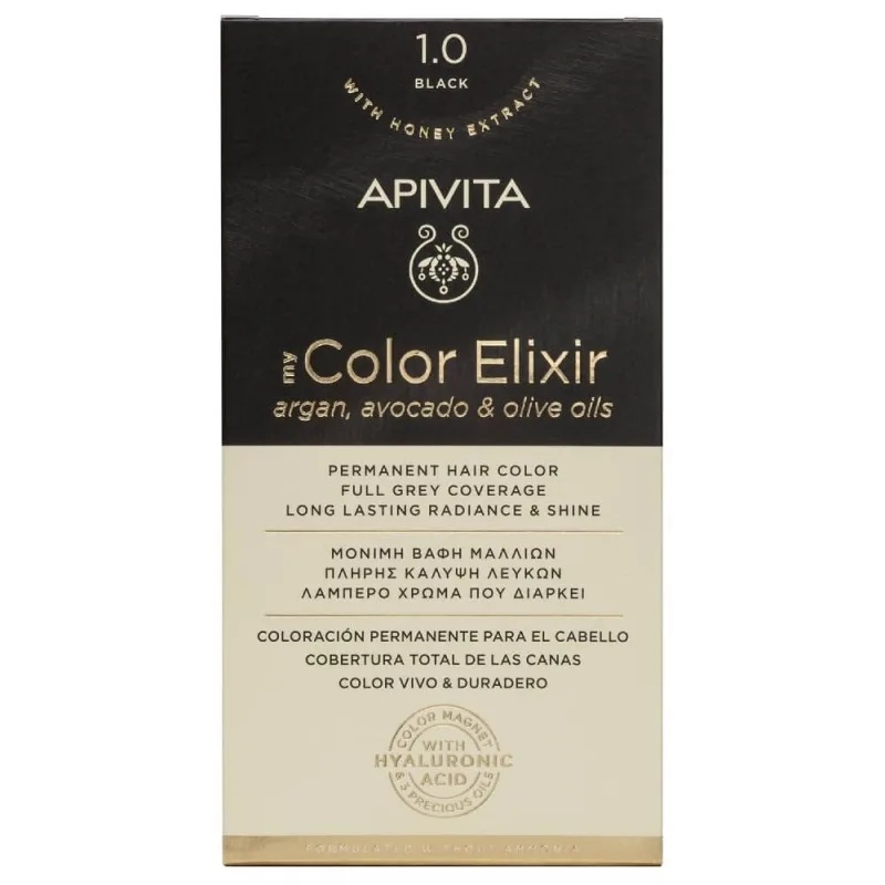 Apivita | My Color Elixir Permanent Hair Color No 1.0 Negru | 50ml — preț și oferte