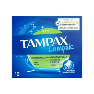Tampax | Compak Super Tampoane cu aplicator | 16 buc