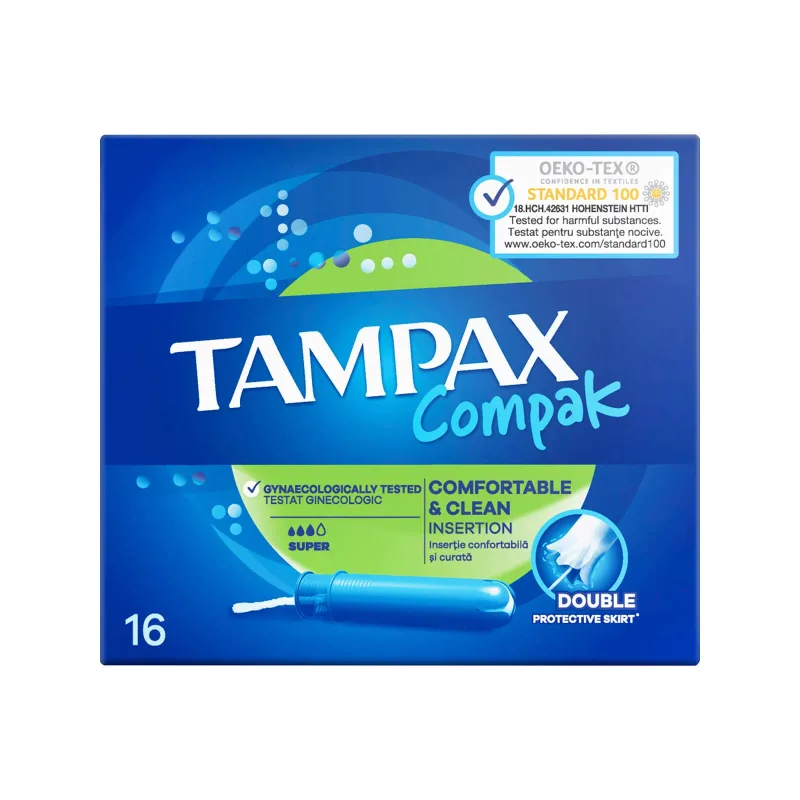 Tampax | Compak Super Tampoane cu aplicator | 16 buc — preț și oferte