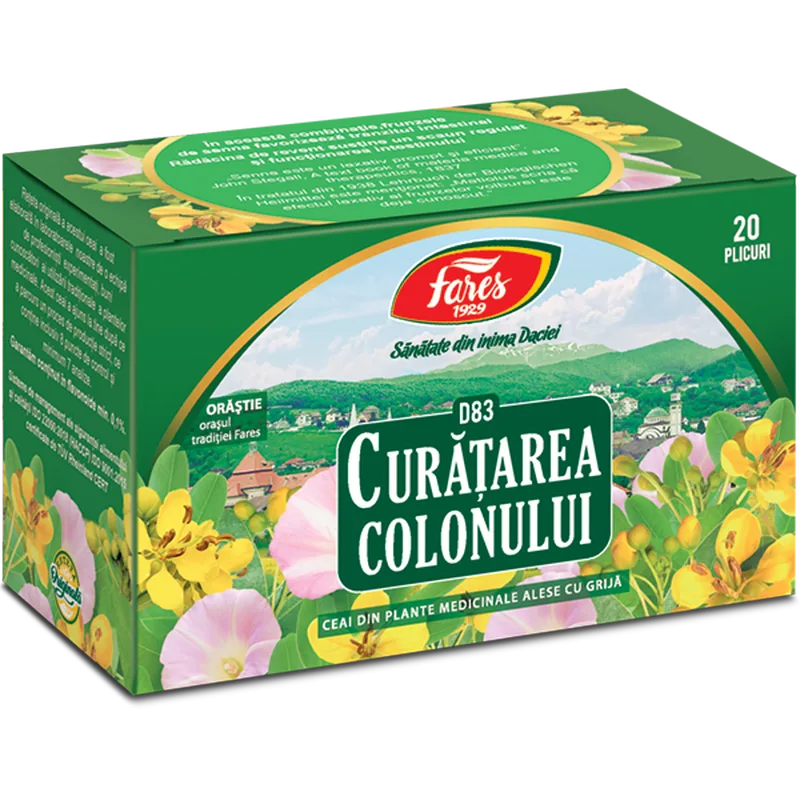 Curatarea colonului, D83, ceai la plic, Fares | 20 plicuri — preț și oferte