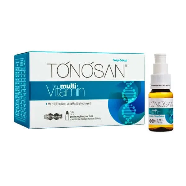 Tonosan | Multivitamine | Supliment nutrițional pentru energie și stimulare pentru întreaga familie | 15x15ml — preț și oferte
