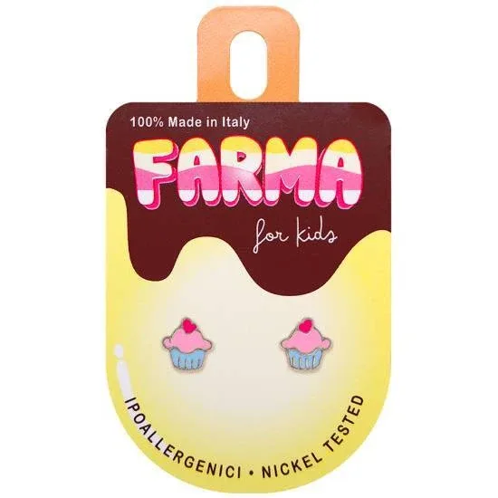 FARMA BIJOUX Cercei hipoalergenici pentru copii Cupcakes 7mm — preț și oferte