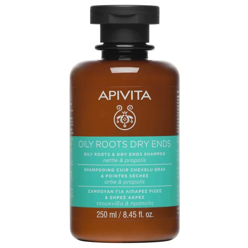 APIVITA Șampon echilibrant pentru rădăcini grase și rădăcini uscate cu urzică și propolis 250ml — preț și oferte