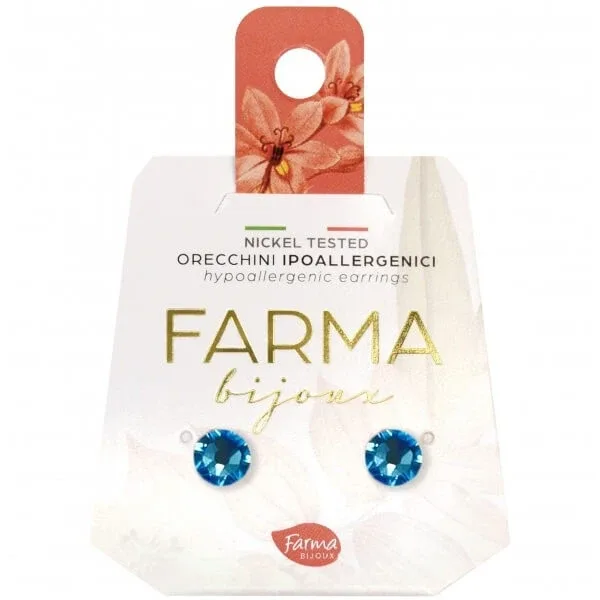 FARMA BIJOUX Cercei hipoalergenici Cristal albastru 6,3mm — preț și oferte