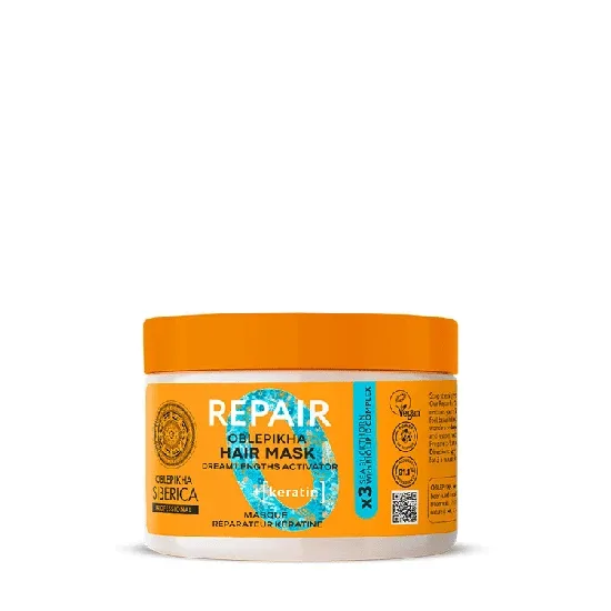 NATURA SIBERICA Oblepikha O Mască profesională de restructurare a părului cu 3x Hippophae și keratină pentru păr uscat și deteriorat, 300ml — preț și oferte