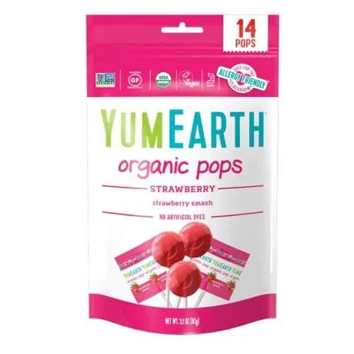 YUMEARTH Acadele organice cu căpșuni 14 buc. — preț și oferte
