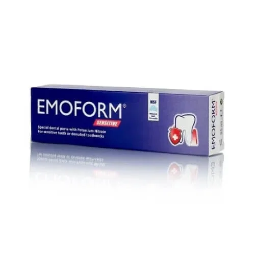 OMEGA PHARMA Emoform Sensitive Pastă de dinți specială cu nitrat de potasiu pentru sensibilități ale gâtului dentar 50ml — preț și oferte