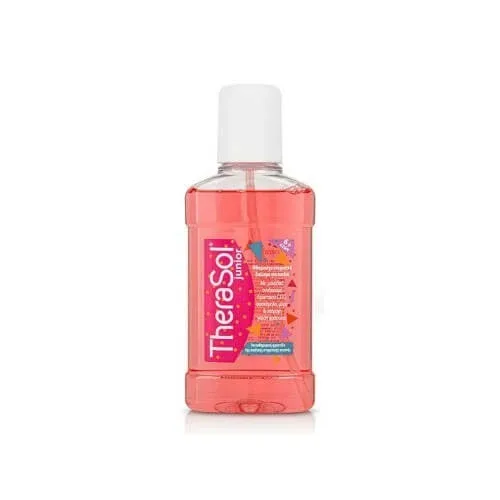 THERASOL Junior Fluoride Apă de gură pentru copii 6+ ani, căpșuni - mentă 250ml — preț și oferte