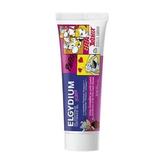 Pasta de dinți ELGYDIUM Kids Astérix cu aromă de fructe de pădure roșii pentru copii între 3 și 6 ani 50ml — preț și oferte