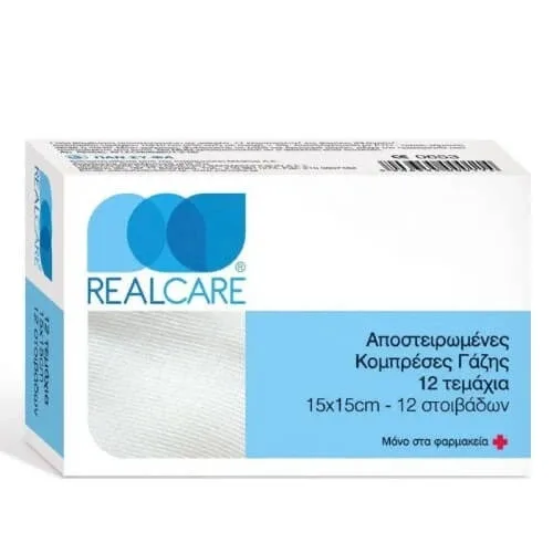REAL CARE tifon steril din bumbac în plic 15x15cm 12 buc. — preț și oferte