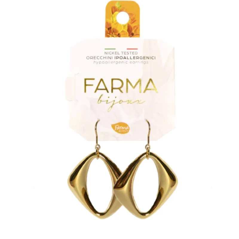 FARMA BIJOUX Hipoalergenic Pandantiv Cercei aur romb 42mm — preț și oferte