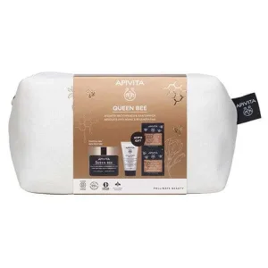 APIVITA Queen Bee Set cu Queen Bee Anti-Aging Rich Texture Face Cream 50ml + Lapte de curățare GRATUIT Lapte de curățare 3 în 1 pentru față și ochi 50ml + Mască de față Royal Jelly Face Mask 2x8ml