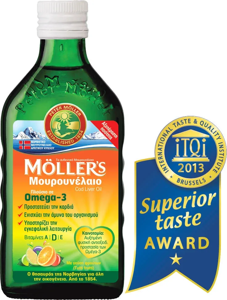 Moller's Cod Liver Oil Tutti Frutti, aromă de fructe 250ml — preț și oferte