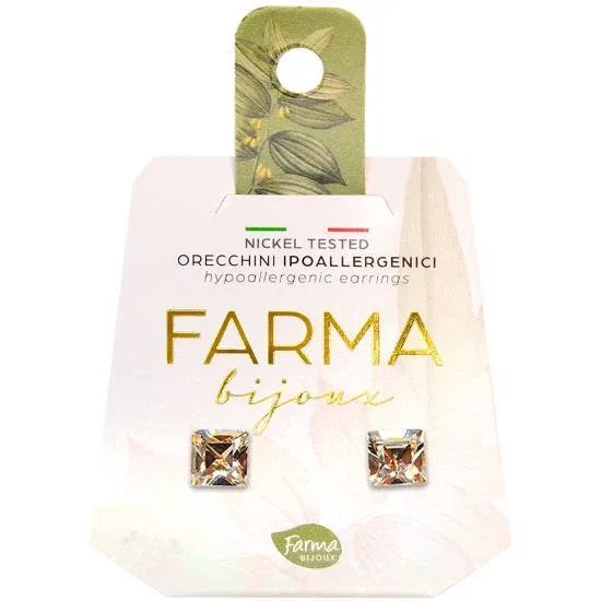 FARMA BIJOUX Hipoalergenic Cercei Cristale Pătrate 6mm — preț și oferte