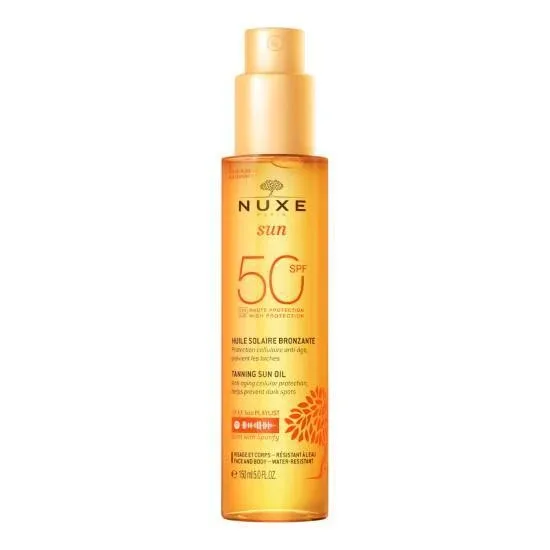 NUXE Tanning Sun Oil Ulei bronzant pentru față și corp SPF50 150ml — preț și oferte