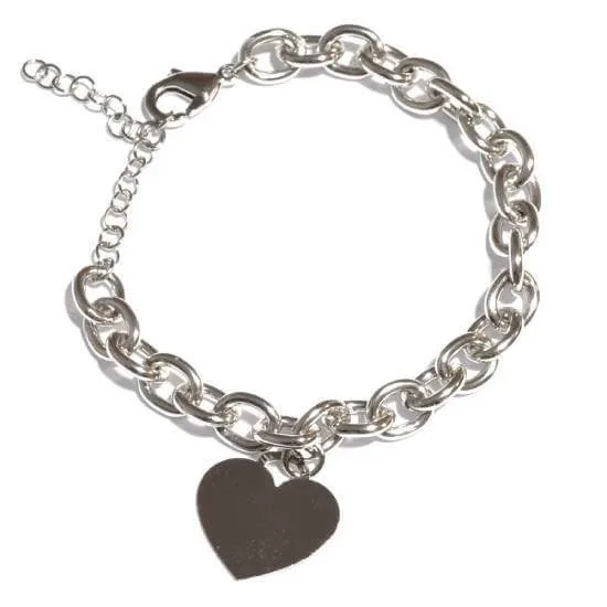 FARMA BIJOUX Brățară hipoalergenică inimă de argint 15/20CM — preț și oferte