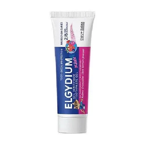ELGYDIUM Kids Red Berries pastă de dinți pentru copii 3-6 pentru protecția împotriva cariilor 50ml — preț și oferte