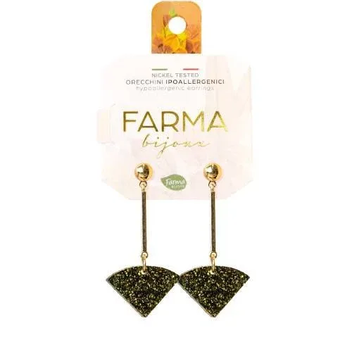 FARMA BIJOUX Hipoalergenic Cercei Pandantiv Triunghiuri Aur Verde 50mm (BEWE05) — preț și oferte