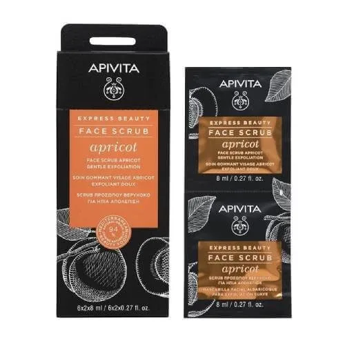 APIVITA Express Beauty Face Scrub pentru exfoliere delicată cu caise 2x8ml — preț și oferte