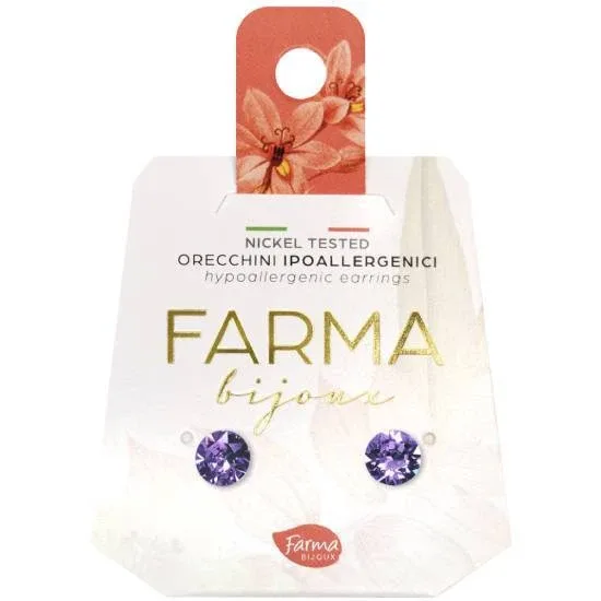 FARMA BIJOUX Hipoalergenic Cercei Cristale Violet 6,2mm — preț și oferte