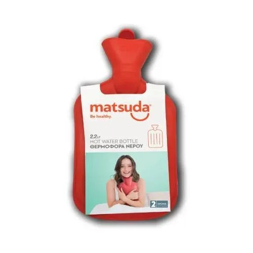 MATSUDA Termos de apă din material de cauciuc natural 2,2lt - culoare roșie — preț și oferte