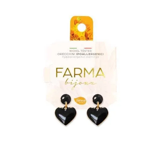 FARMA BIJOUX Hipoalergenic Cercei Pandantiv Inimi Negre 20,0mm — preț și oferte
