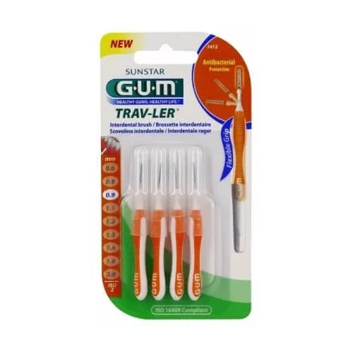 GUM 1412 Trav-Ler Perii intermediare 0.9mmx6 Portocaliu — preț și oferte