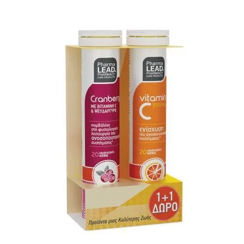 PHARMALEAD Cranberry 20 comprimate efervescente + Vitamina C 1000mg 20 comprimate efervescente GRATUIT 1+1 — preț și oferte