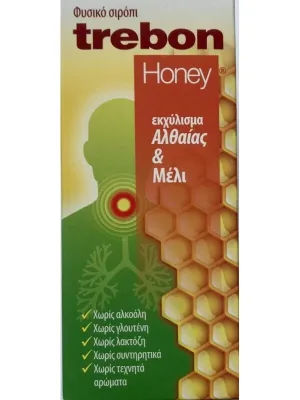 UNI-PHARMA Trebon Honey Sirop natural cu miere și Althaea 100ml
