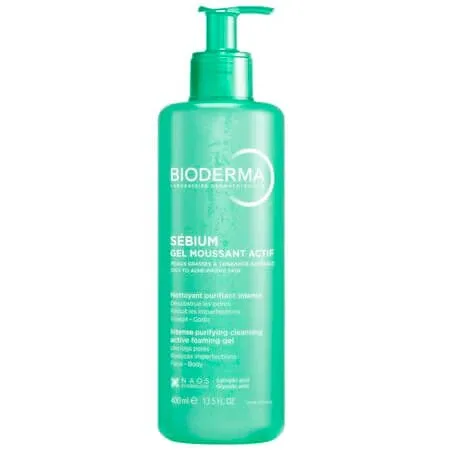 Gel spumant activ pentru piele mixta, grasa si predispusa la acnee Sebium, 400 ml, Bioderma — preț și oferte