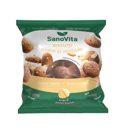Biscuiti cu Alune si Arahide, 100 g, Sanovita — preț și oferte
