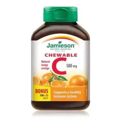 Jamieson Vitamina C 500mg cu Aroma de Portocala x 120cpr mastic JAMIESON LABORATOIRES — preț și oferte