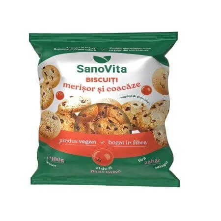 Biscuiti cu Merisor si Coacaze, 100 g, Sanovita — preț și oferte