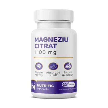 Magneziu Citrat, 375 mg, 60 tablete, Nutrific — preț și oferte