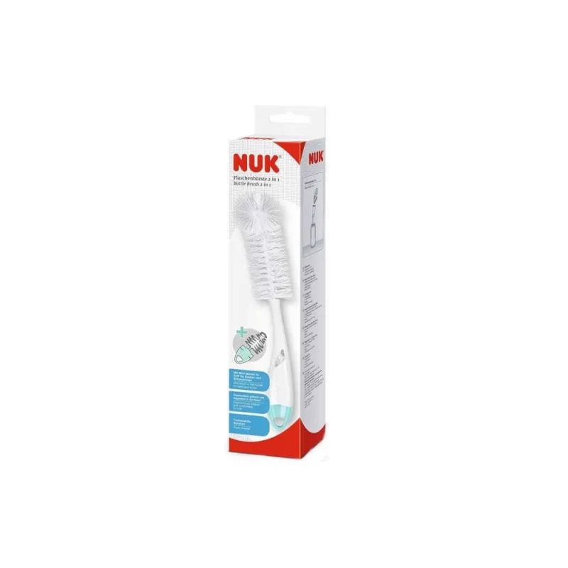 Perie de curățare NUK 2 în perie cu peri flexibili și rezistenți pentru curățarea completă a biberoanelor și mameloanelor 110.256.505 — preț și oferte