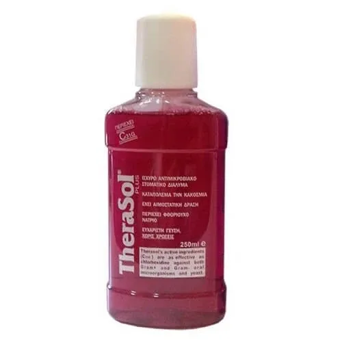 THERASOL Solution Plus Red Apă de gură antimicrobiană cu aromă de cireșe 250ml — preț și oferte