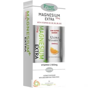 POWER HEALTH Magneziu Extra 375mg 20 comprimate efervescente & Vitamina C 500Mg 20 comprimate efervescente