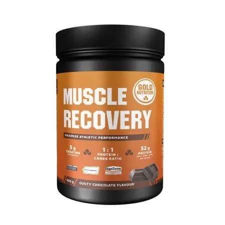 Pudra pentru recuperare musculara cu gust de ciocolata Muscle Recovery, 900 g, Gold Nutrition — preț și oferte
