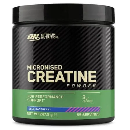 Creatina monohidrata micronizata aroma zmeura albastra, 247.5g, Optimum Nutrition — preț și oferte