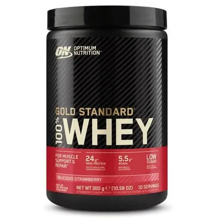 Pudra proteica din zer cu aroma de capsuni Whey Gold Standard, 310 g, Optimum Nutrition — preț și oferte