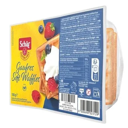 Vafe fara gluten Gaufres Soft Waffles, 100 g, Schar — preț și oferte
