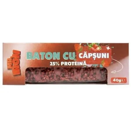 Baton crispy cu capsuni, 40 g, Mister Iron — preț și oferte