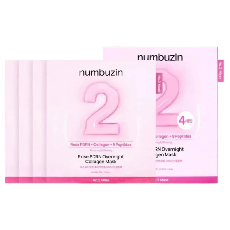 Numbuzin - No.2 Rose PDRN Mască de colagen peste noapte 37g*4EA — preț și oferte